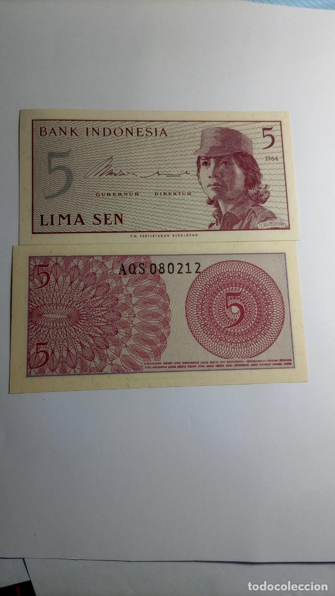 Billetes extranjeros: INDONESIA - 5 SEN 1964 - P91 - Foto 1