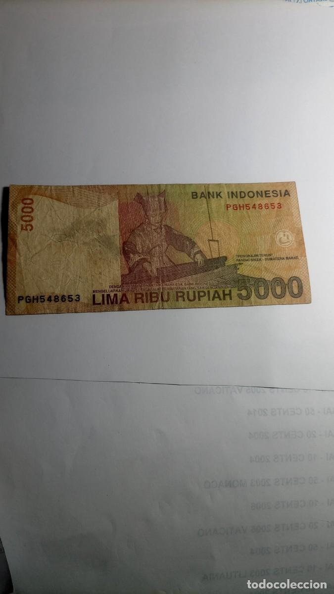 Billetes extranjeros: INDONESIA - 5000 RUPIAS 2011 - P142 - Foto 2