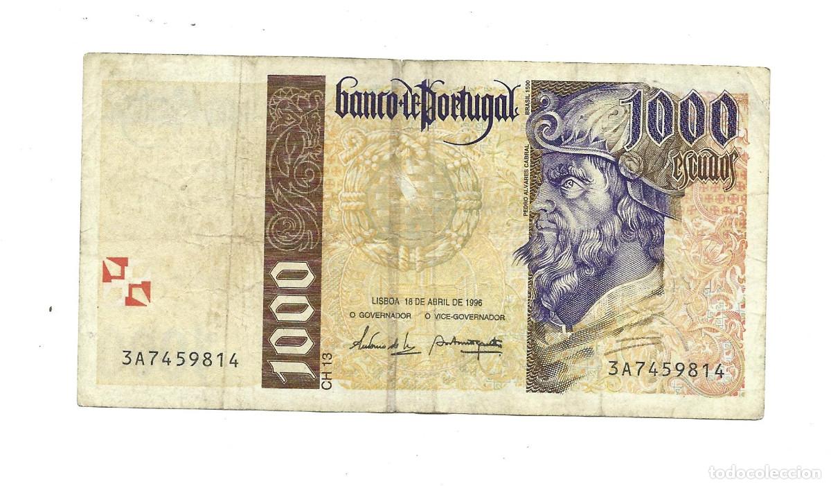 Billetes extranjeros: PORTUGAL- 1000 ESCUDOS-1996 - Foto 1