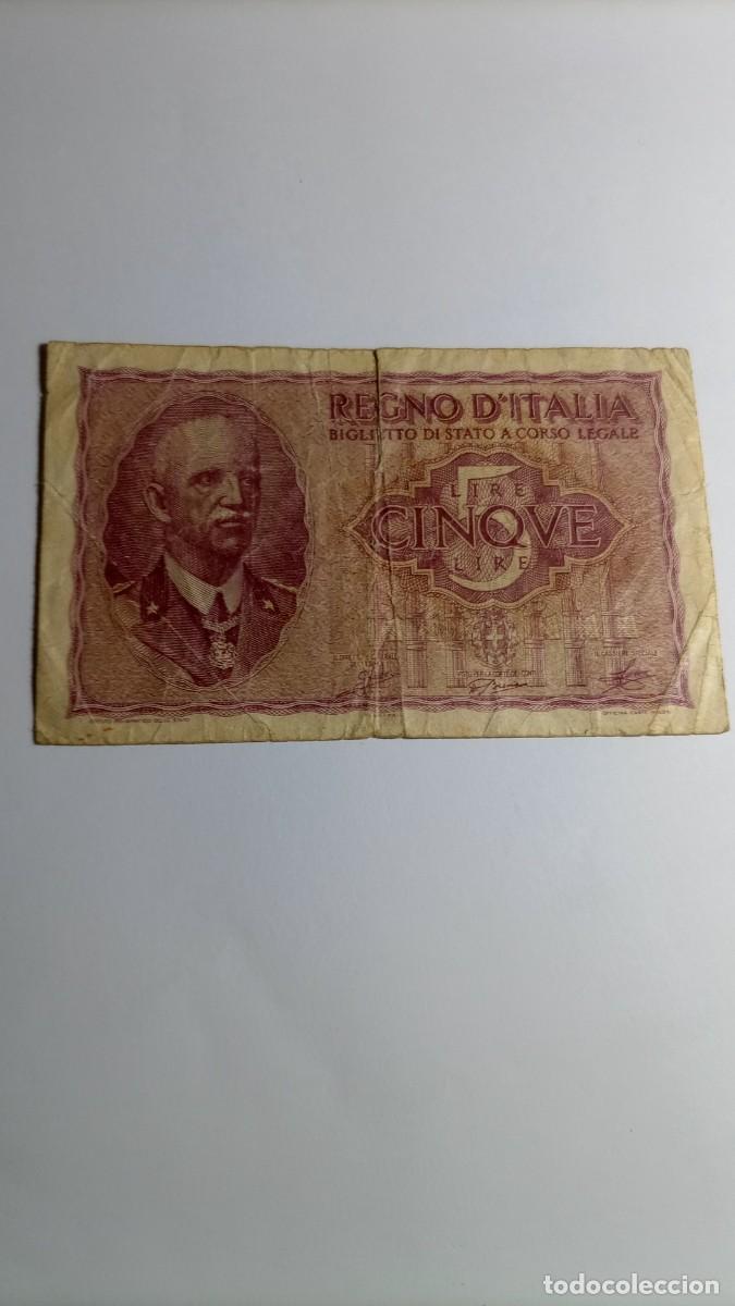 Billetes extranjeros: ITALIA - 5 LIRAS 1944 - P28 - Foto 1