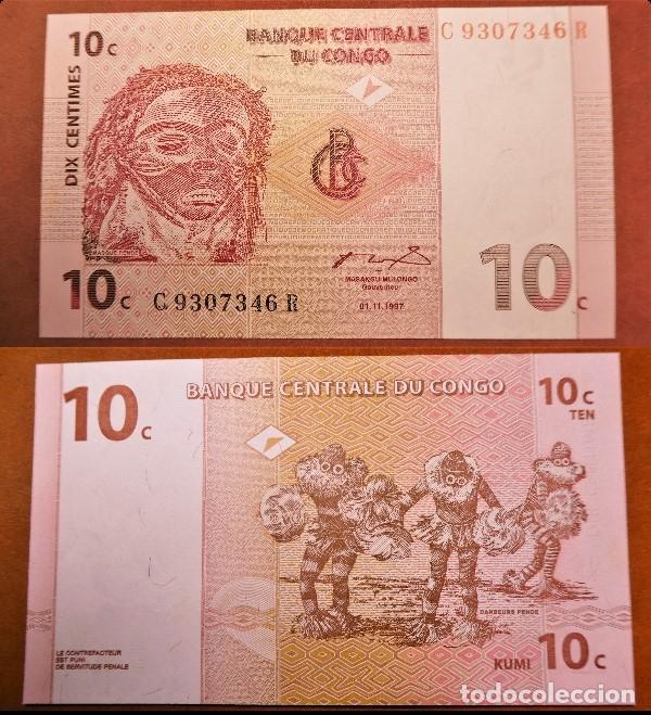Billetes extranjeros: BILLETE DE CONGO 10 CENTIMOS 1997 SC - Foto 1