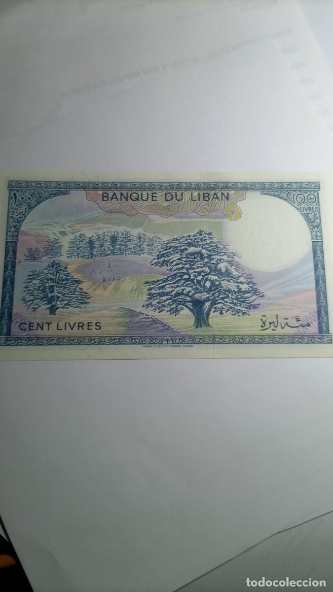 Billetes extranjeros: LIBANO - 100 LIVRE 1988 - P66 - Foto 2