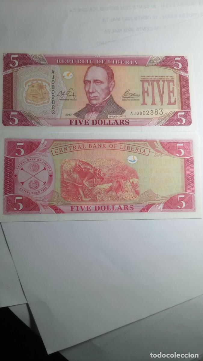 Billetes extranjeros: LIBERIA - 5 DOLLARS 2003 - P26 - Foto 1