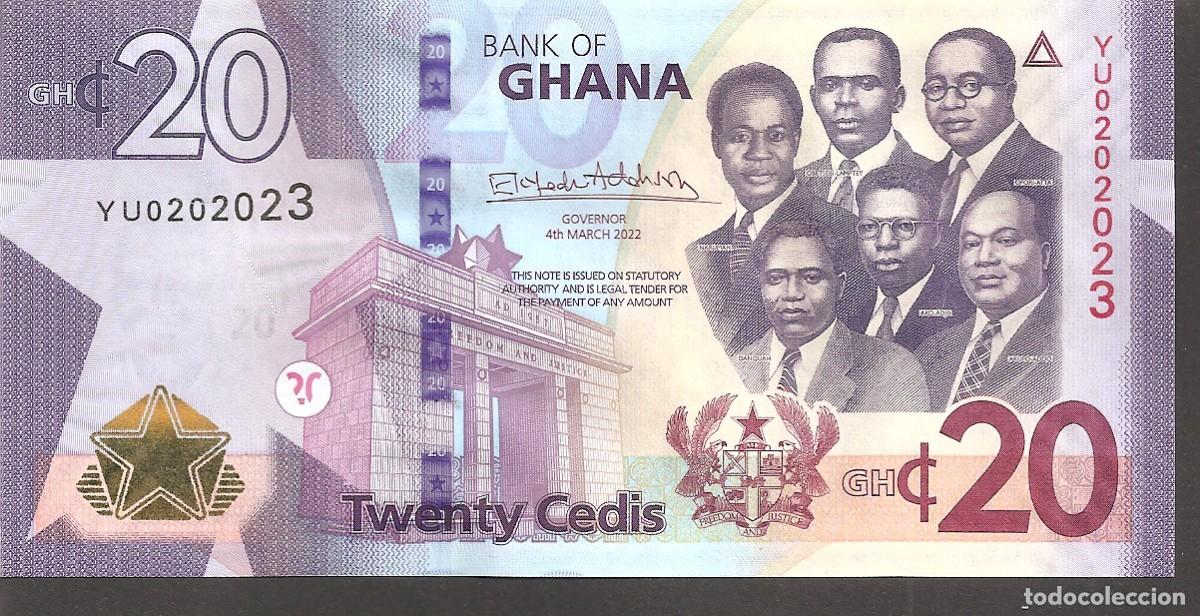 Billetes extranjeros: GHANA 20 CEDI 2022 SC - Foto 1