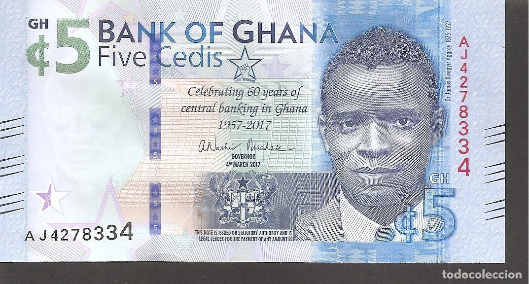 Billetes extranjeros: GHANA 5 CEDI 2017 SC - Foto 1
