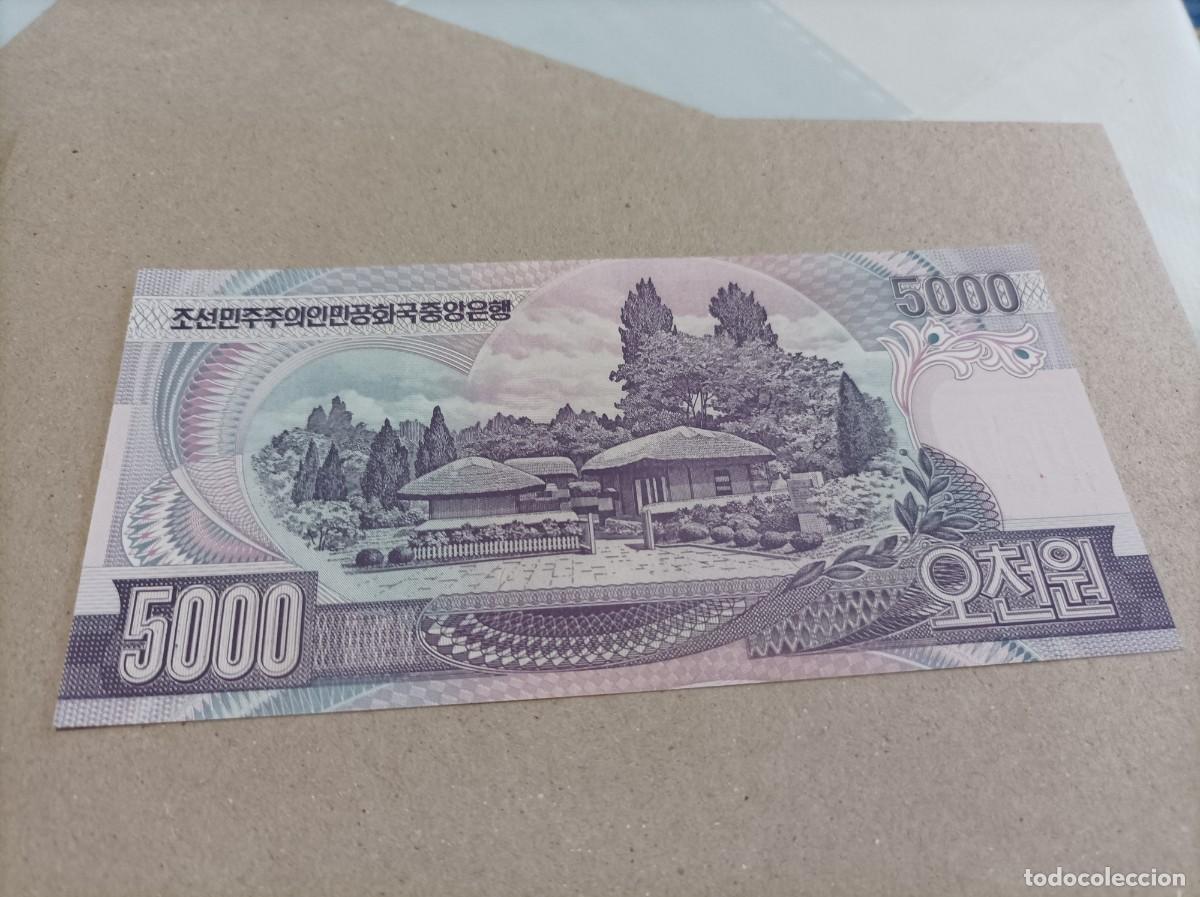 Billetes extranjeros: Billete de Corea del norte de 5000 won, a&ntilde;o 2006, Uncirculated - Foto 2