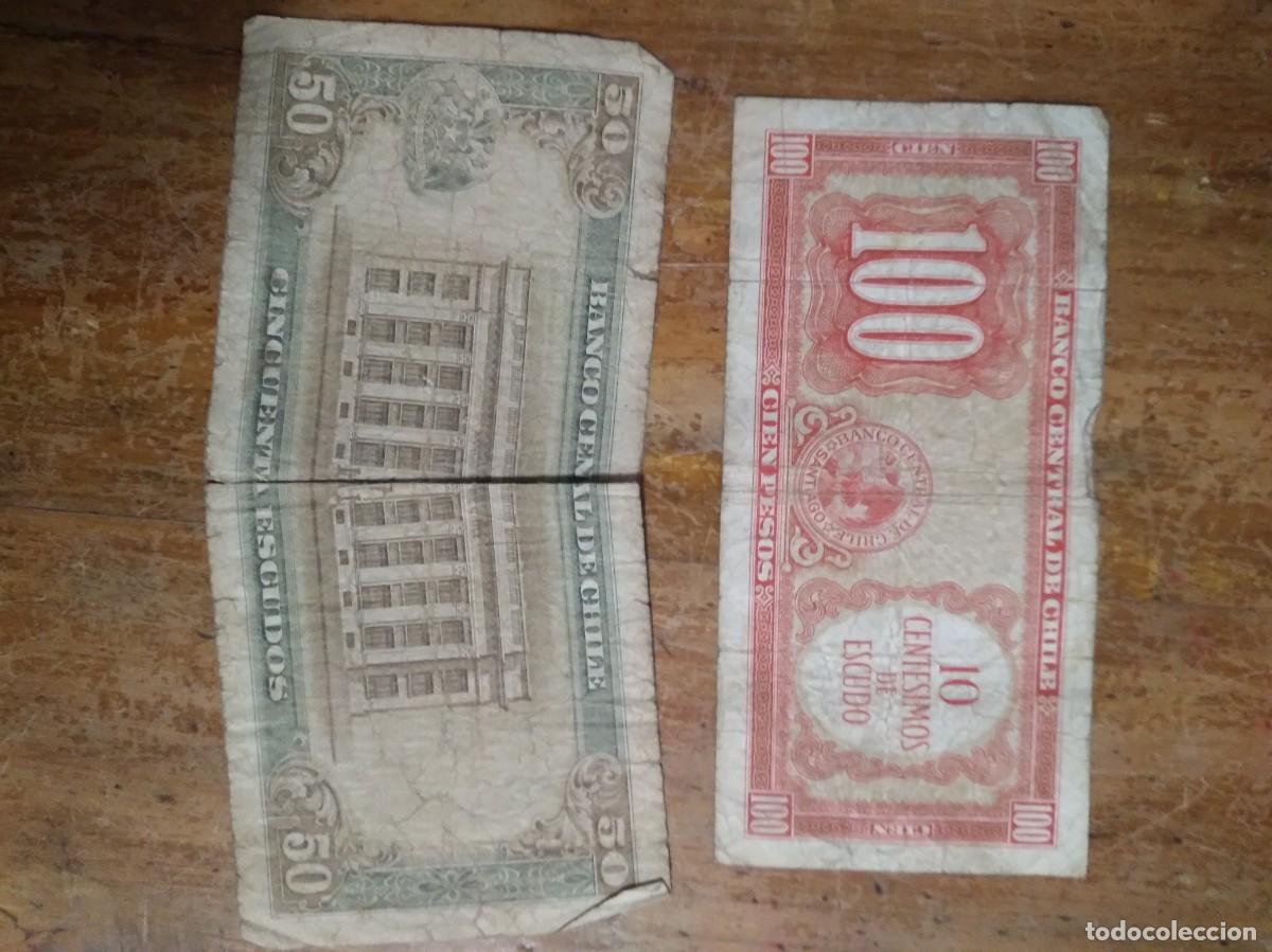 Billetes extranjeros: 2 Antiguos Billetes Chile- - Foto 2