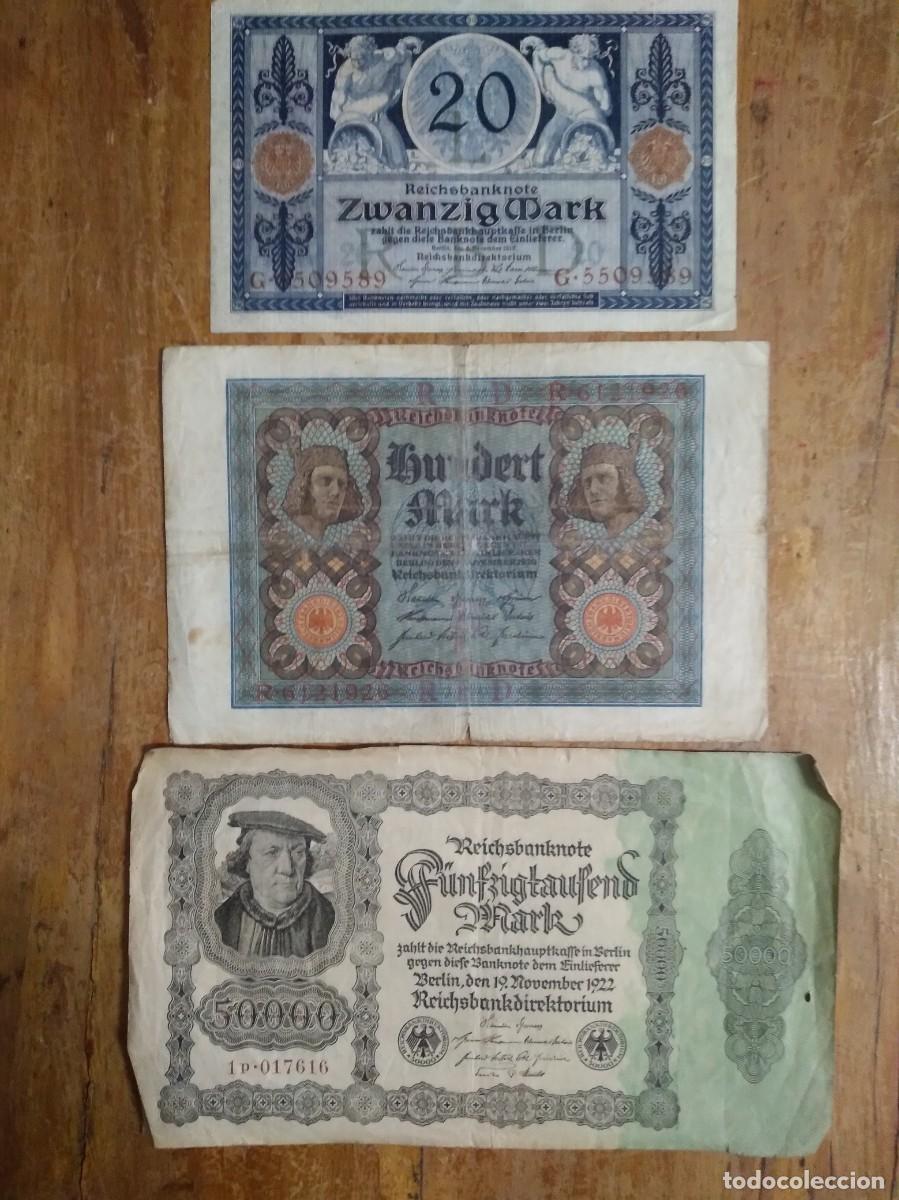Billetes extranjeros: 3 Antiguos Billetes Alemanes-