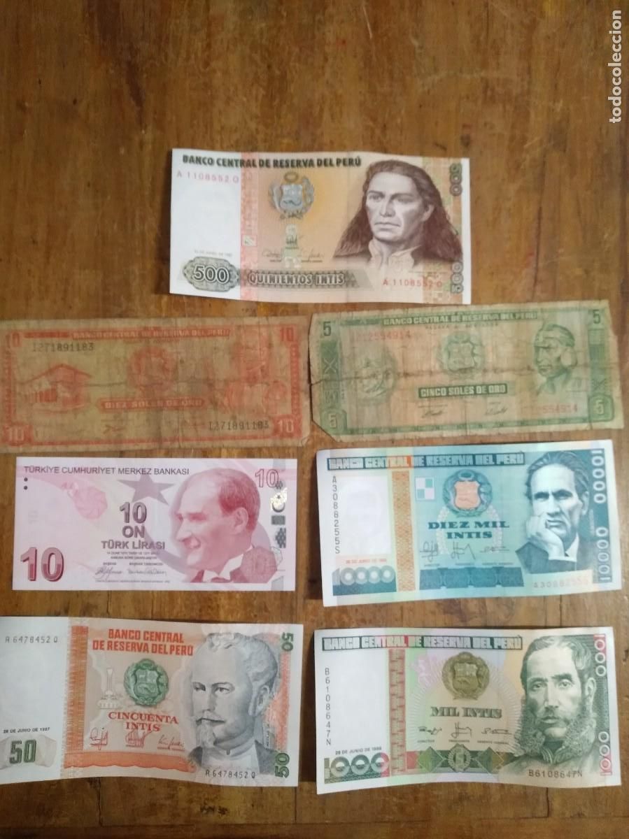 Billetes extranjeros: 7 Antiguos Billetes Per&uacute;- - Foto 1