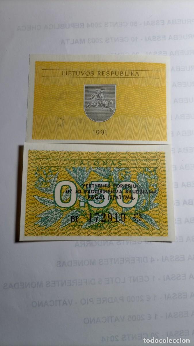 Billetes extranjeros: LITUANIA - 0,50 TALONAS 1991 - P31 - Foto 1
