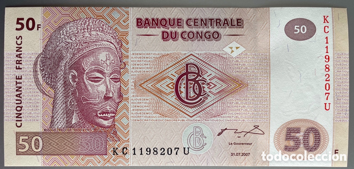 Billetes extranjeros: Congo. 50 Francos. 2007 - Foto 1