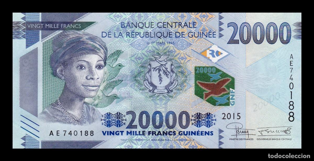 Billetes extranjeros: Guinea 20000 Francos 2015 Pick 50a Sc Unc - Foto 1