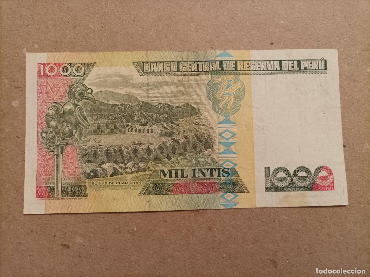 Billetes extranjeros: Billete de Per&uacute; de 1000 intis, a&ntilde;o 1988 - Foto 1