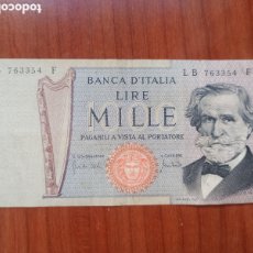 Billetes extranjeros: BILLETE DE ITALIA, BANCA D'ITALIA LIBRE MILLE, 1000 LIRAS, AÑO 1969, G. VERDI. REF. L B 763354 F.