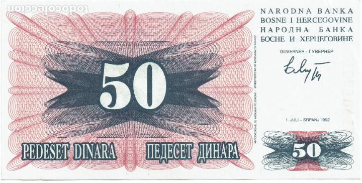 Billetes extranjeros: 50 DINARA BOSNIA HERZEGOVINA - 1992