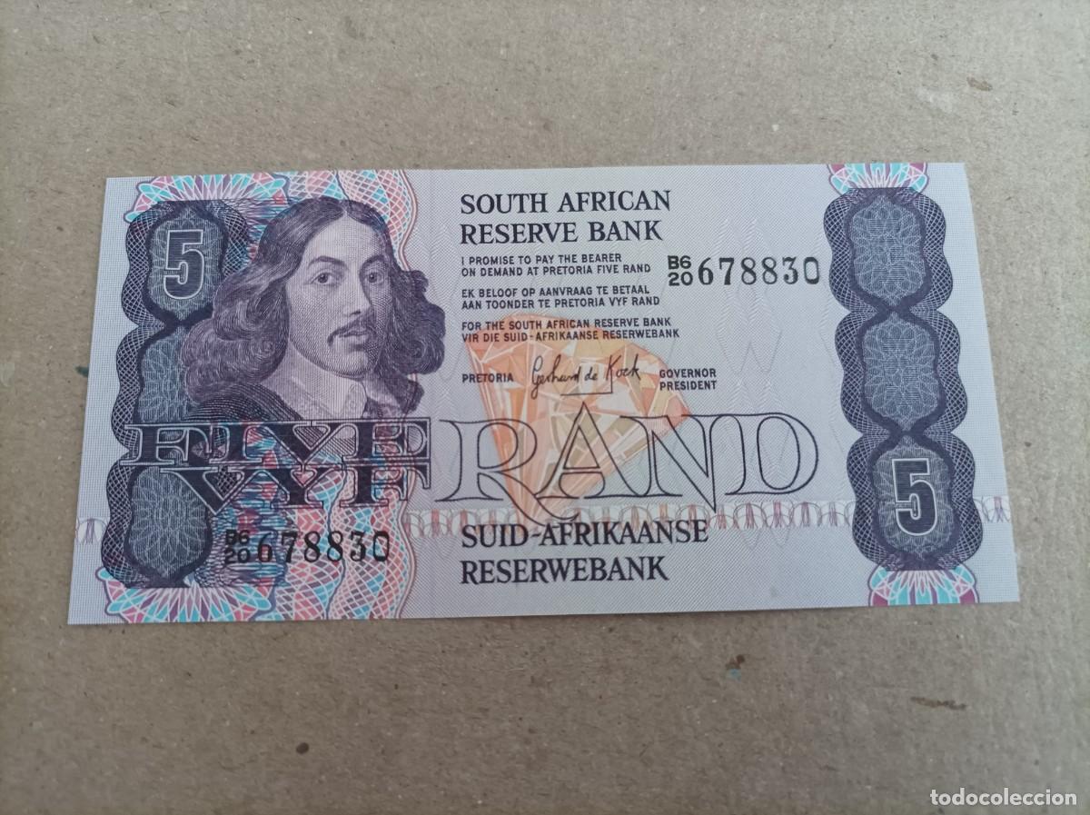 Billetes extranjeros: Billete de Sud&aacute;frica de 5 rand, UNC - Foto 1