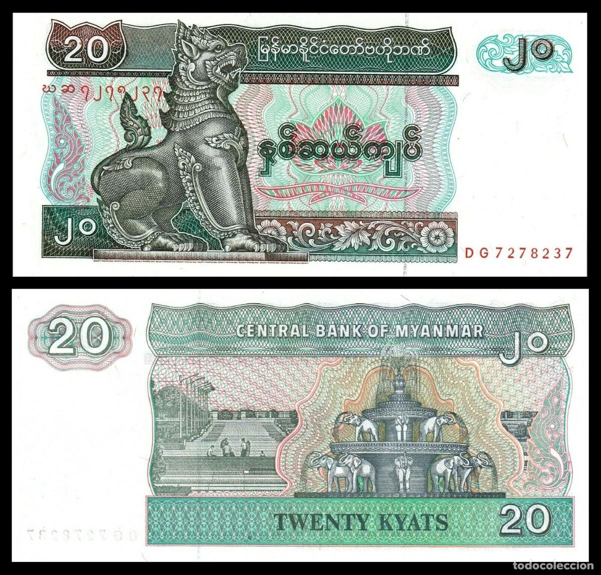 Billetes extranjeros: MYANMAR 20 KYATS 1994 Pick 72 SIN CIRCULAR - Foto 1