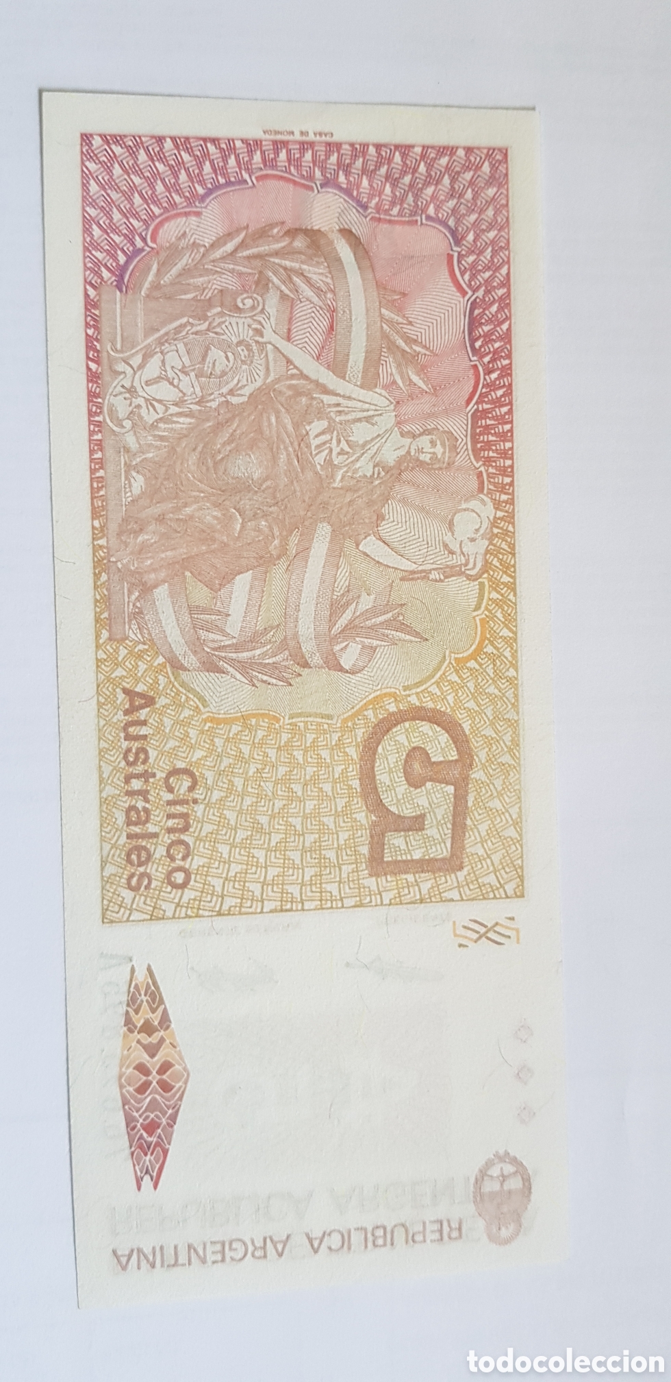 Billetes extranjeros: 5 Australes Argentina - Foto 2