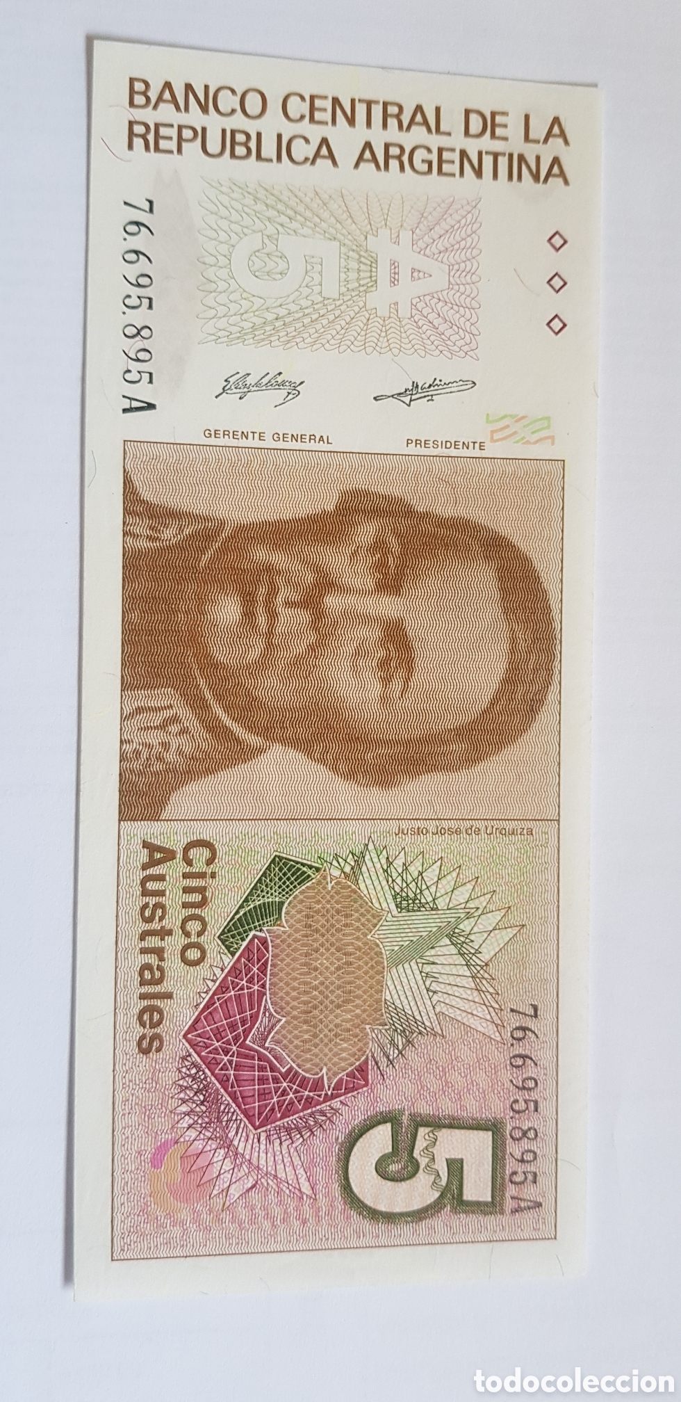 Billetes extranjeros: 5 Australes Argentina - Foto 1