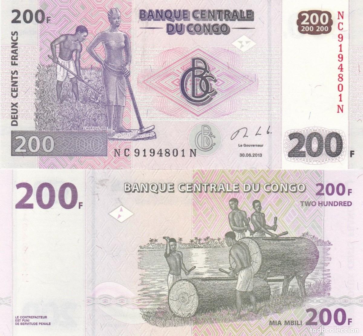 Billetes extranjeros: CONGO 200 FRANCS 2013 Pick 99b SIN CIRCULAR - Foto 1