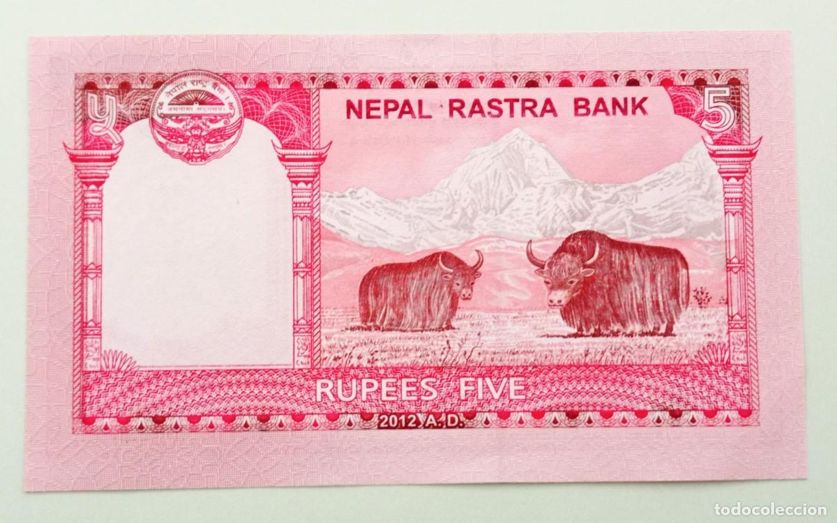 Billetes extranjeros: BILLETE DE 5 RUPIAS DE NEPAL (2012) - Foto 1