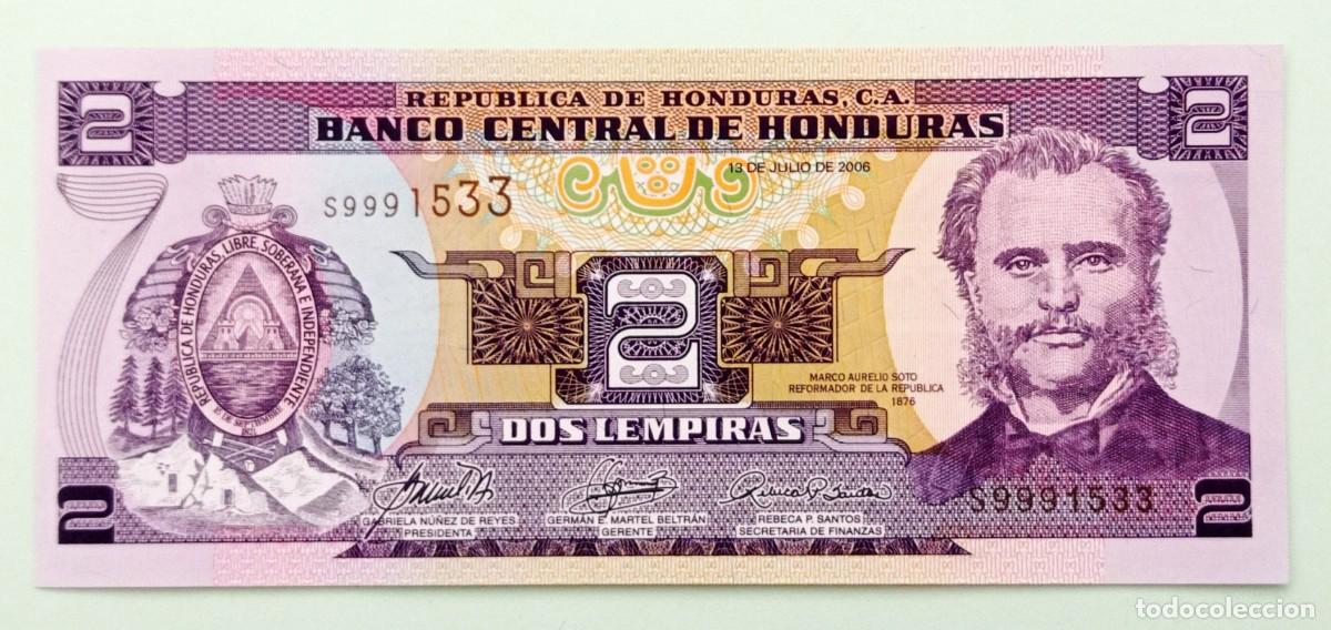 Billetes extranjeros: BILLETE DE 2 LEMPIRAS DE HONDURAS (2006) - Foto 1