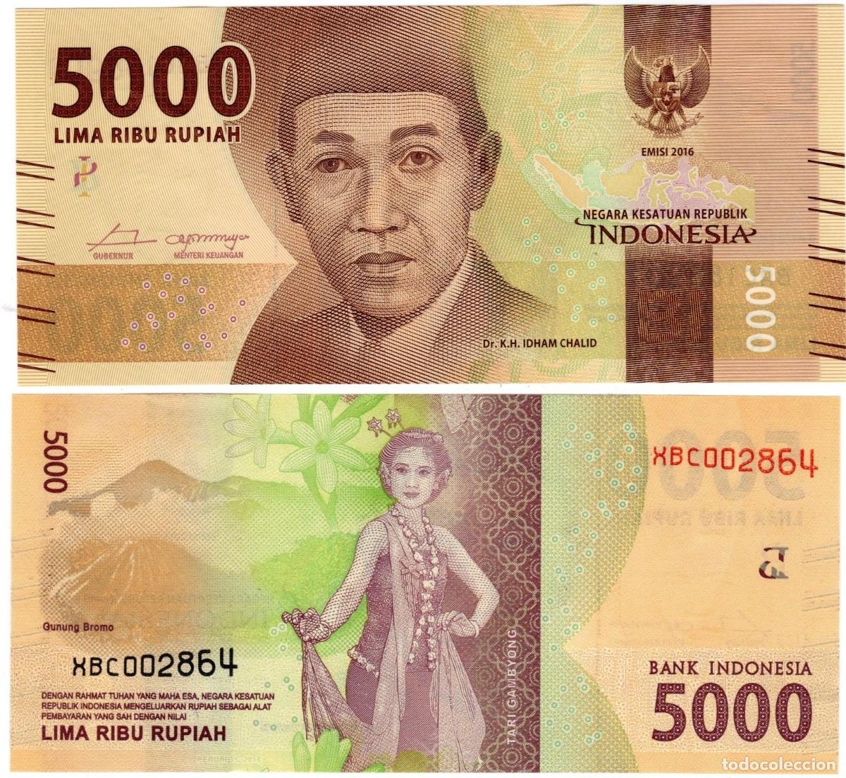 Billetes extranjeros: INDONESIA 5000 RUPIAS 2016 Pick 156 SIN CIRCULAR - Foto 1