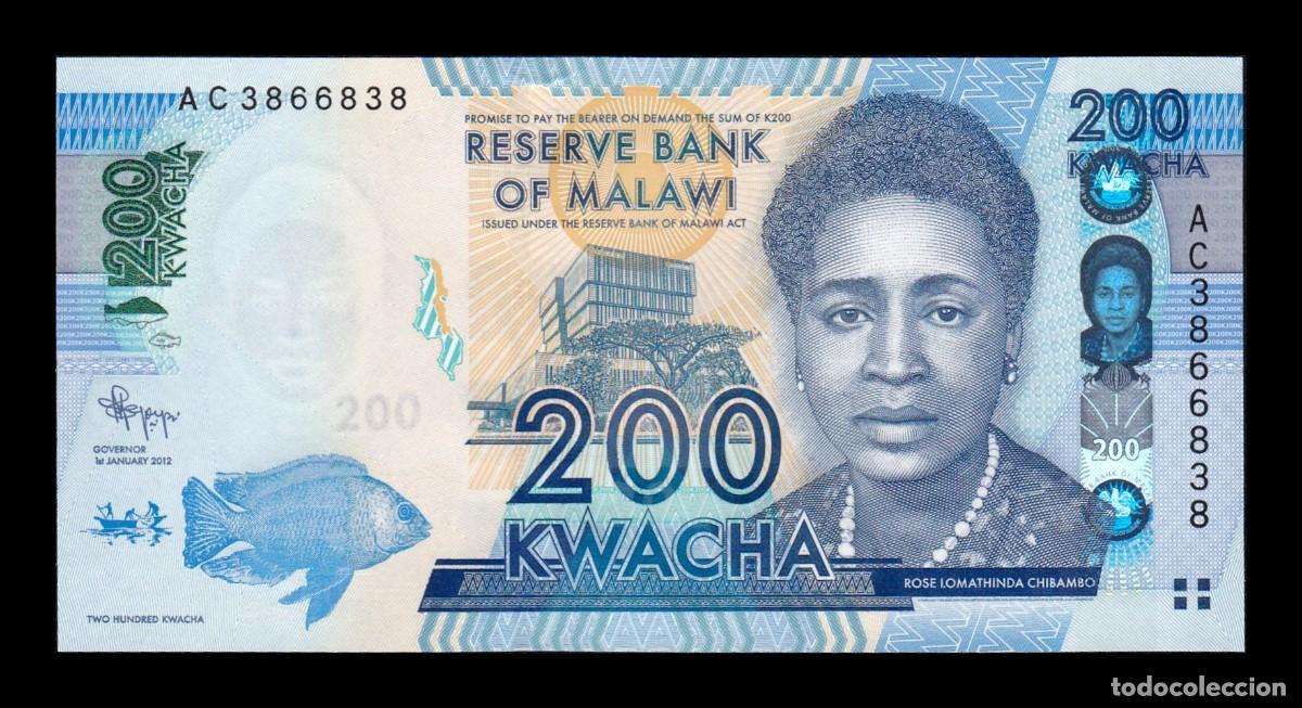 Billetes extranjeros: Malawi 200 Kwacha 2012 Pick 60a Sc Unc - Foto 1