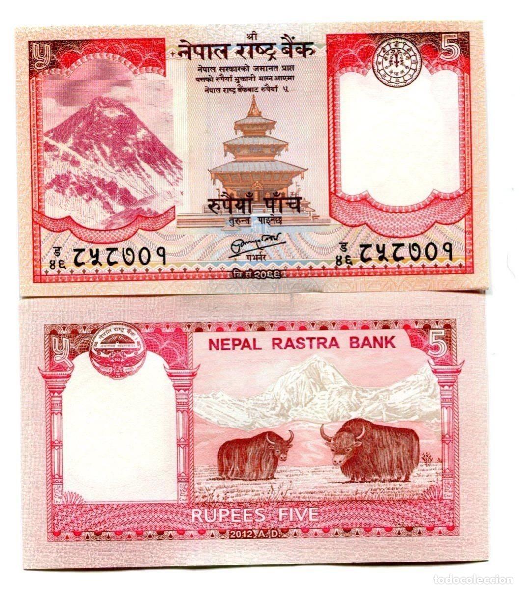 Billetes extranjeros: NEPAL 5 RUPEES 2012 2013 Pick 69 SIN CIRCULAR - Foto 1