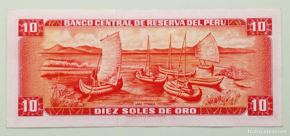 Billetes extranjeros: BILLETE DE 10 SOLES DE ORO DE PER&Uacute; (1972) - Foto 2