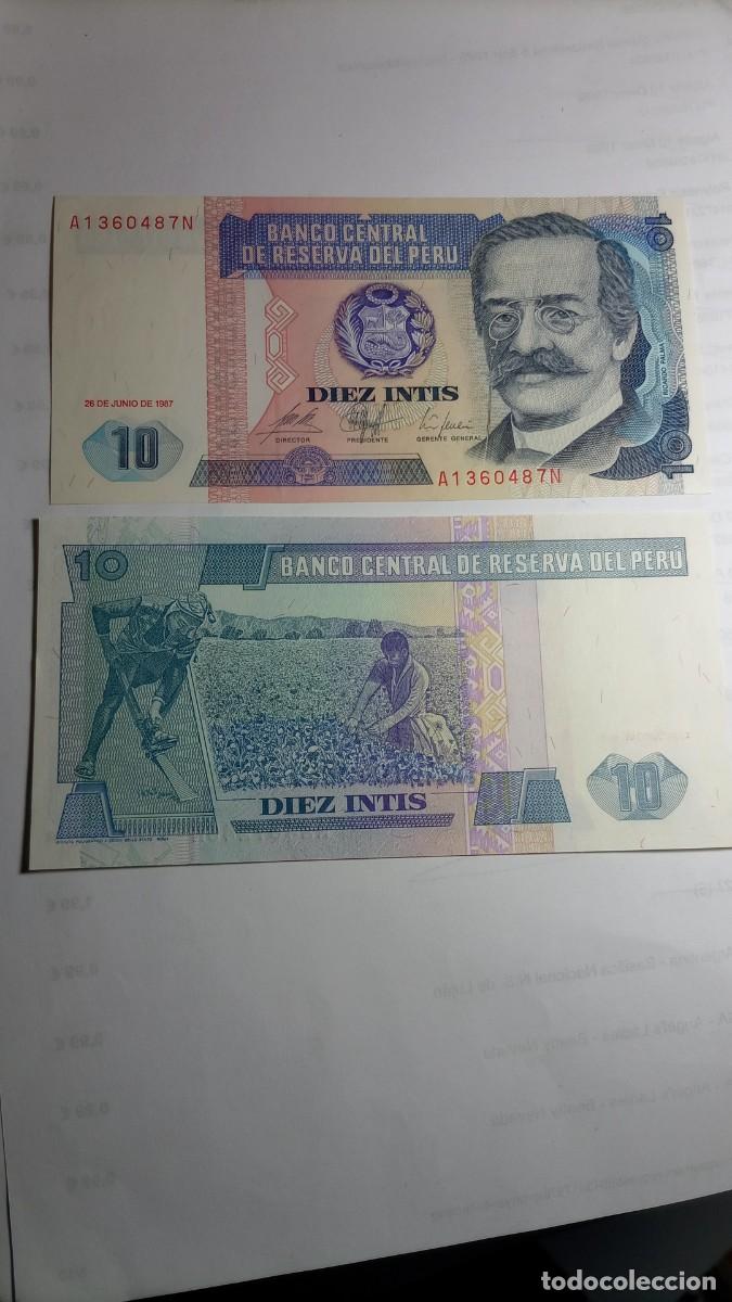 Billetes extranjeros: PERU - 10 INTIS 1987 - P129 - Foto 1