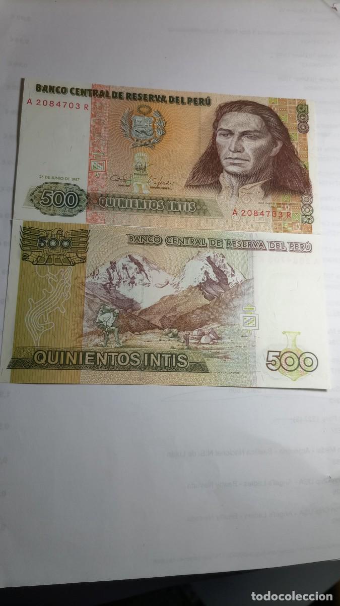 Billetes extranjeros: PERU - 500 INTIS 1987 - P134 - Foto 1