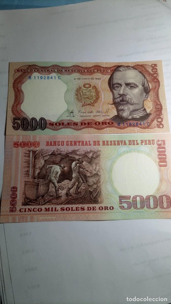 Billetes extranjeros: PERU - 5000 SOLES DE ORO 1985 - P117 - Foto 1