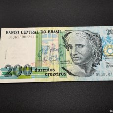 Billetes extranjeros: BRASIL BILLETE 200 CRUCEIROS CALIDAD SC. Lote 400836189