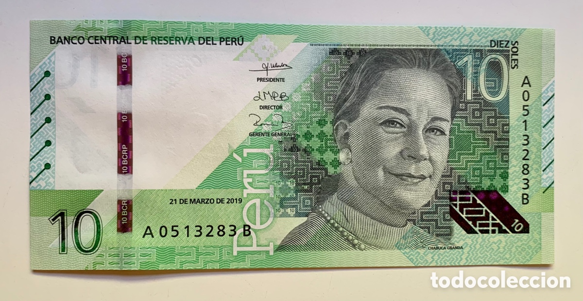 Billetes extranjeros: Billete PERU 10 Soles 2019 SC - Foto 1