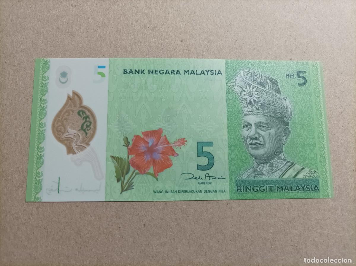 Billetes extranjeros: Billete de Malasia de 5 Ringgit, serie AA, UNC - Foto 2