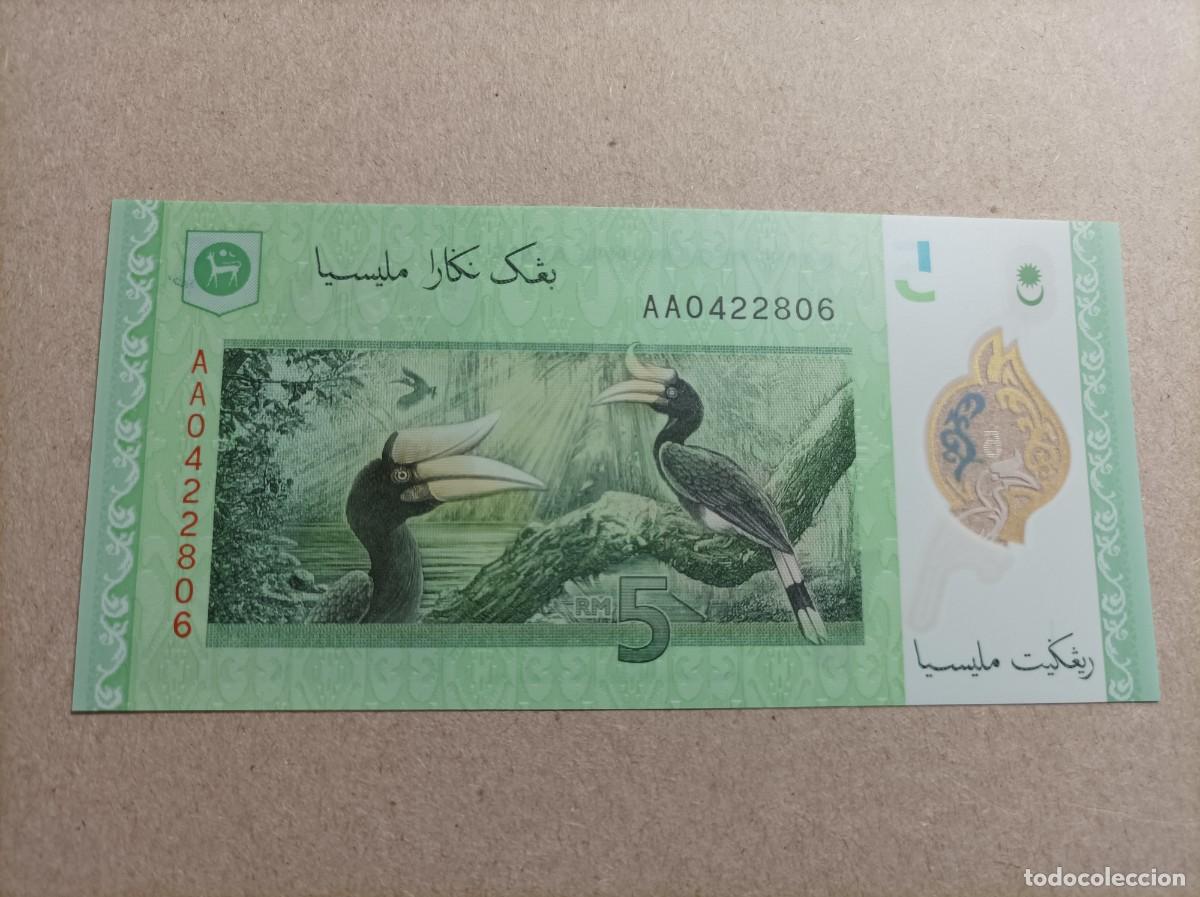 Billetes extranjeros: Billete de Malasia de 5 Ringgit, serie AA, UNC - Foto 1