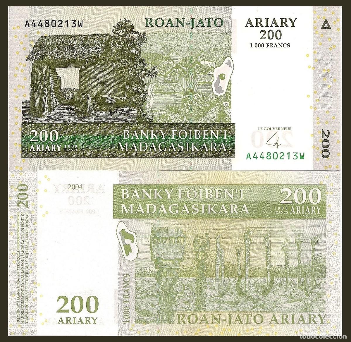 Billetes extranjeros: MADAGASCAR 200 ARIARY 2004 Pick 87b SIN CIRCULAR - Foto 1