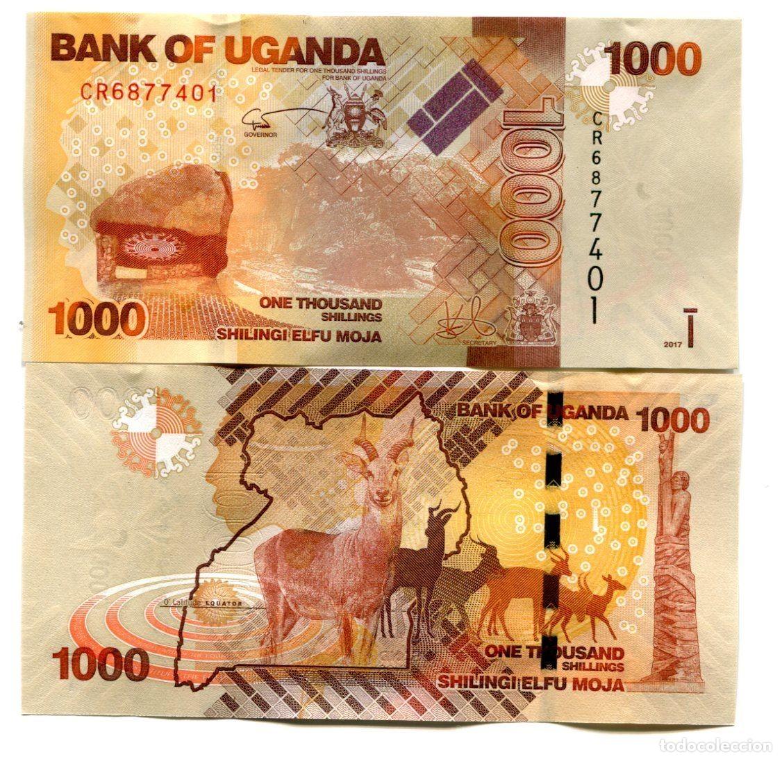Billetes extranjeros: UGANDA 1000 CHELINES 2017 Pick 49e SIN CIRCULAR - Foto 1