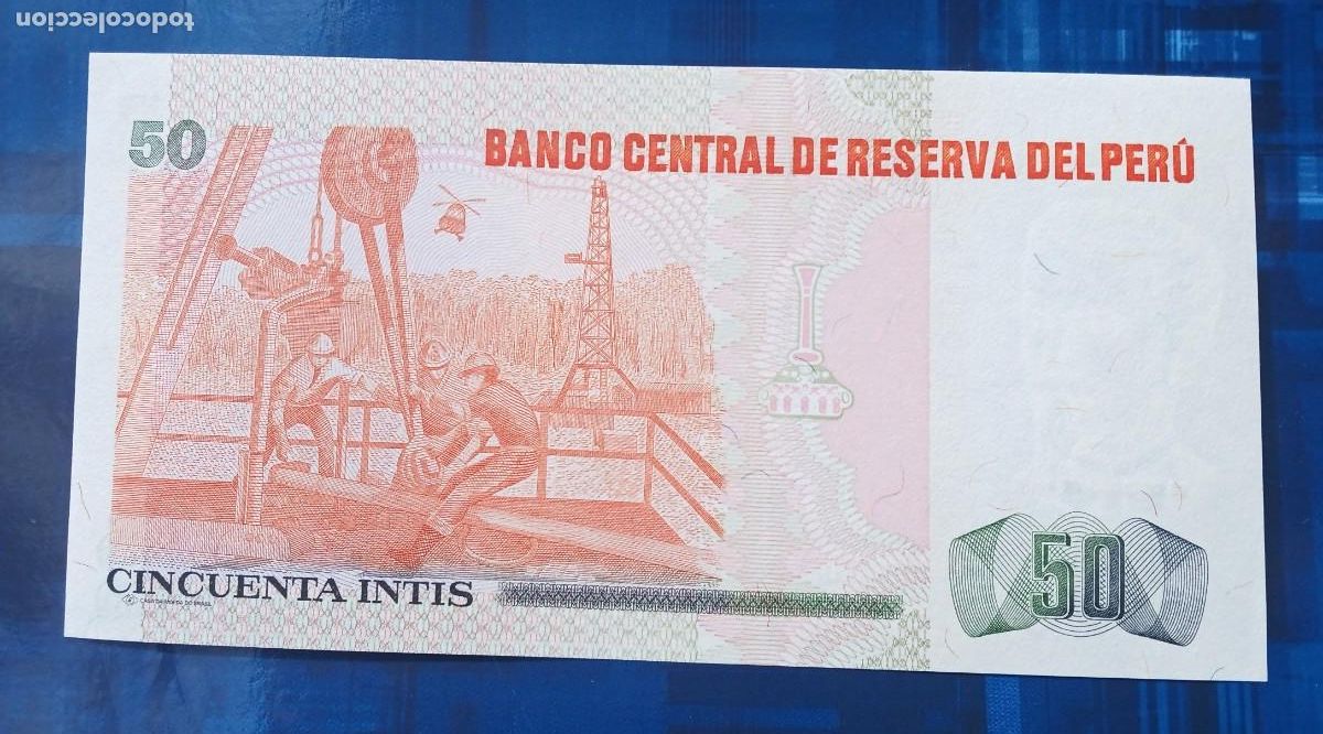 Billetes extranjeros: PERU - 50 INTIS 1987 A 0040966 N SC - Foto 2
