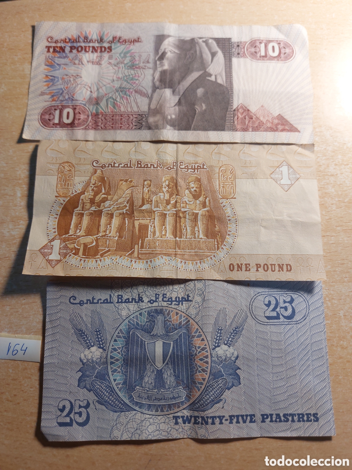 Billetes extranjeros: Lote de tres billetes de Egipto - Foto 1
