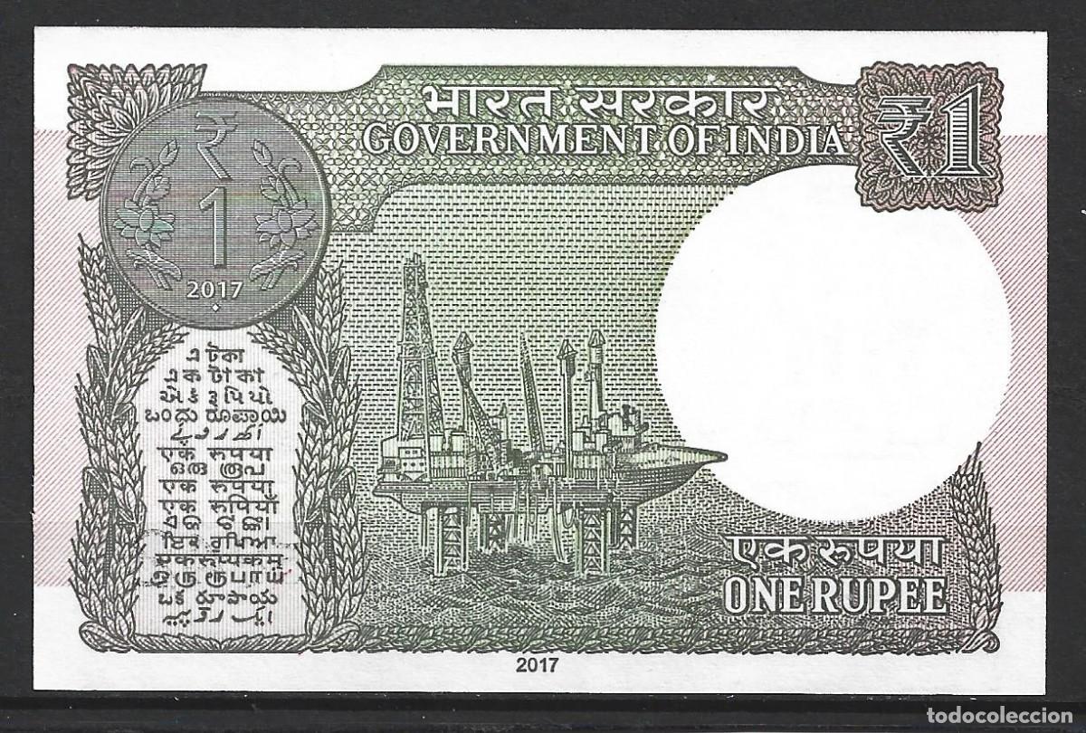 Billetes extranjeros: t710) INDIA 1 RUPEE 2017 - UNC - Foto 2