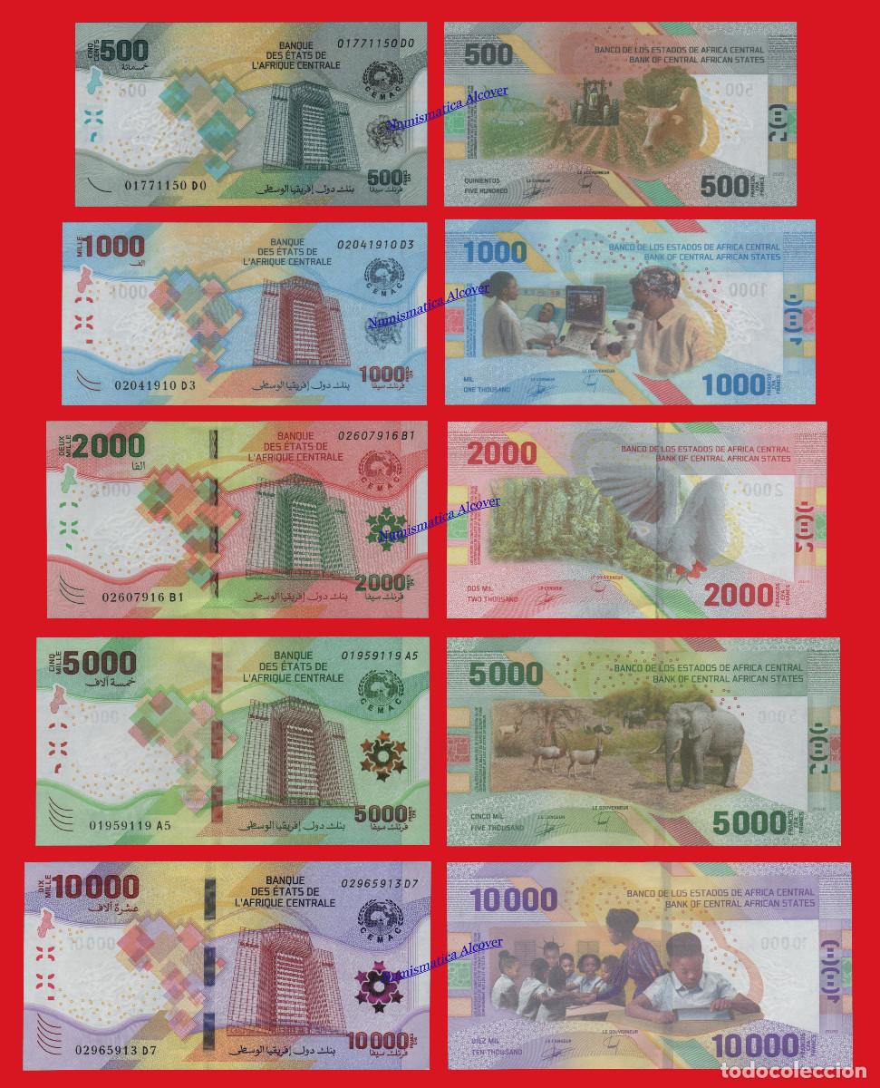 Billetes extranjeros: ESTADOS DE AFRICA CENTRAL SERIE COMPLETA 500 1000 2000 5000 y 10000 francos 2020 (2023)