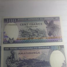 Billetes extranjeros: RWANDA - 100 FRANCS 1989 - P19. Lote 402475504