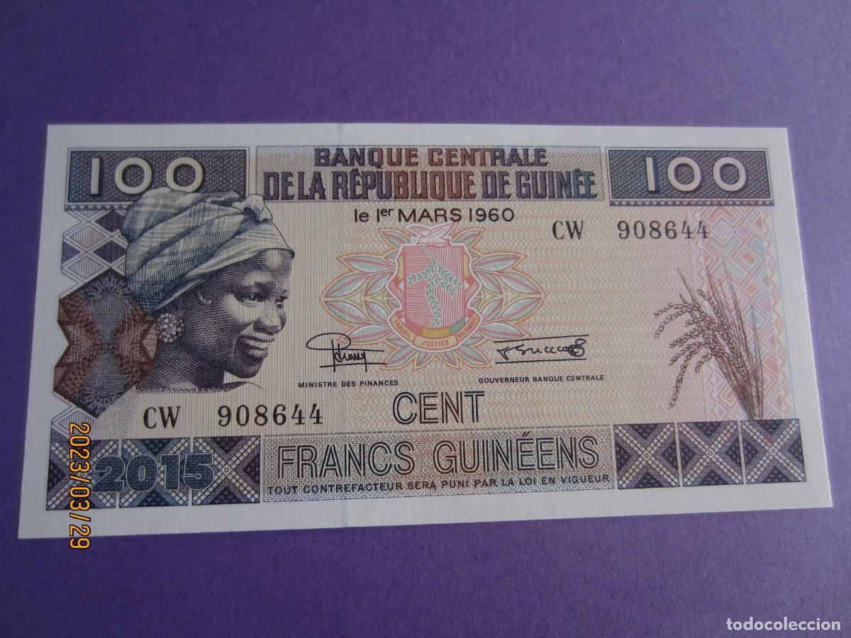 Billetes extranjeros: GUINEA 100 FRANCOS 2015 UNC - Foto 1