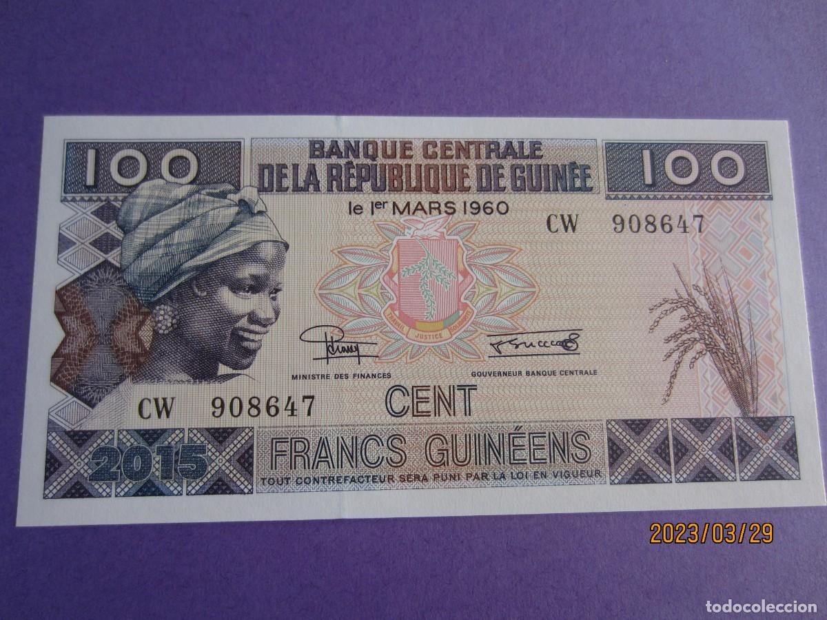 Billetes extranjeros: GUINEA 100 FRANCOS 2015 UNC - Foto 1