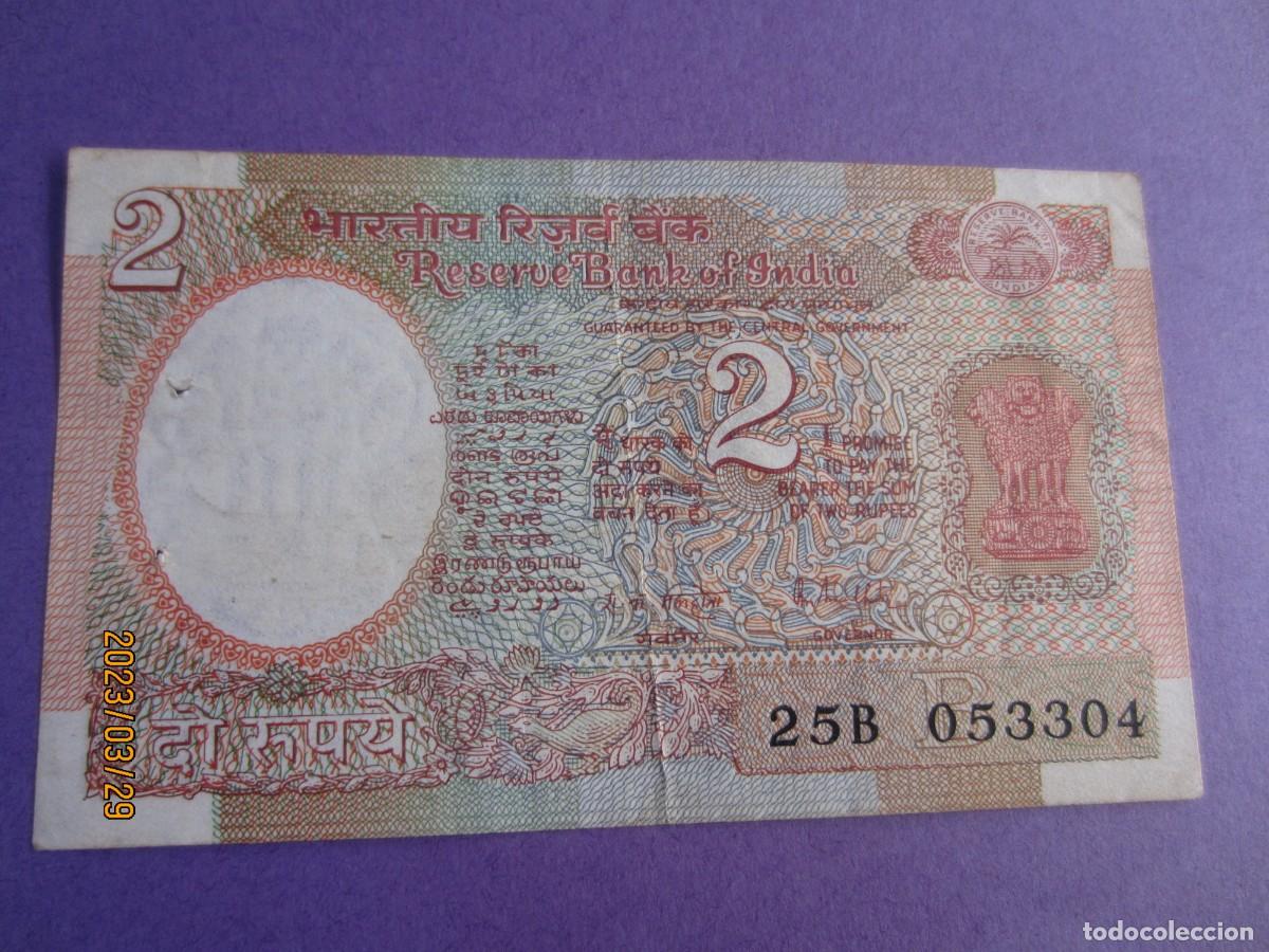 Billetes extranjeros: INDIA 2 RUPIAS CIRCULADO - Foto 1