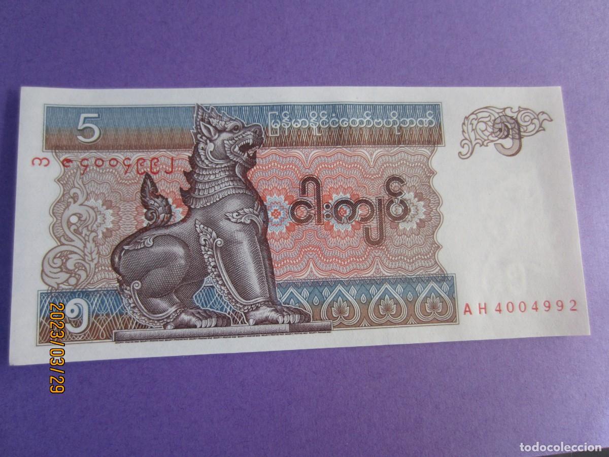 Billetes extranjeros: MYANMAR 5 KYATS UNC - Foto 1