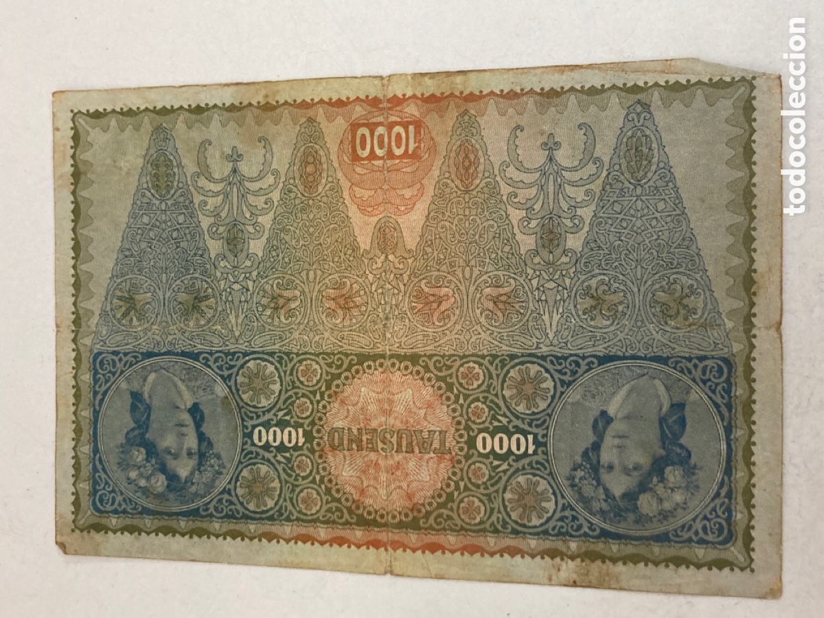 Billetes extranjeros: Moneda de 1000 coronas Austria 1902 - Foto 2