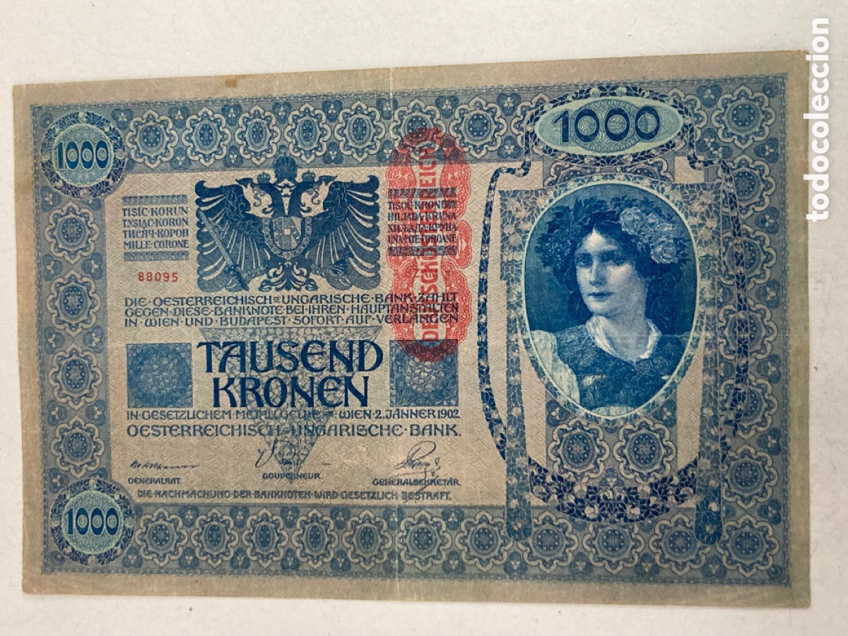 Billetes extranjeros: Billete 1000 coronas Austria 1902 - Foto 1